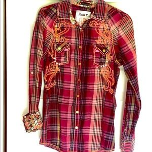 Roar Button Down Blouse